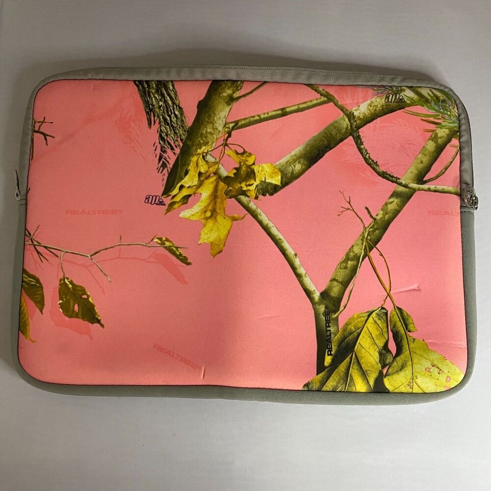 #7422 Realtree Camo Pink and Green Laptop protective Carrying Case 11x16